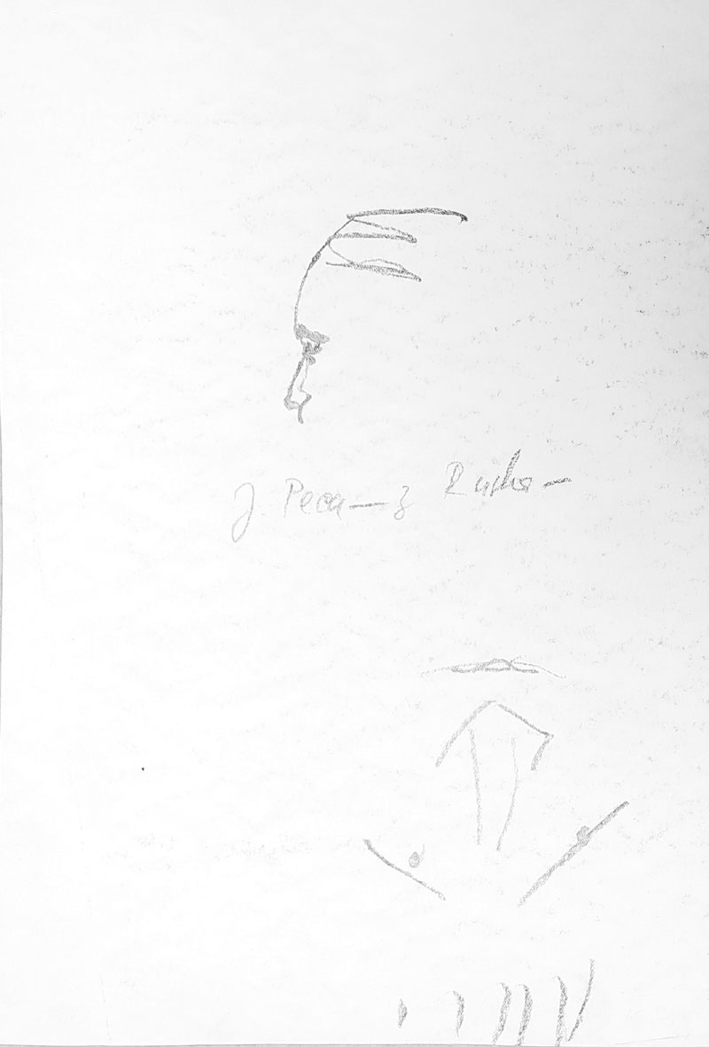 Peca Josef – z Ruska, kresba uhlem, nedatováno