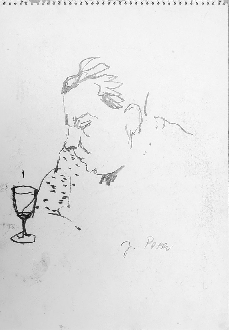 Peca Josef – Portréty, oboustranná kresba, kresba tužkou, nedatováno