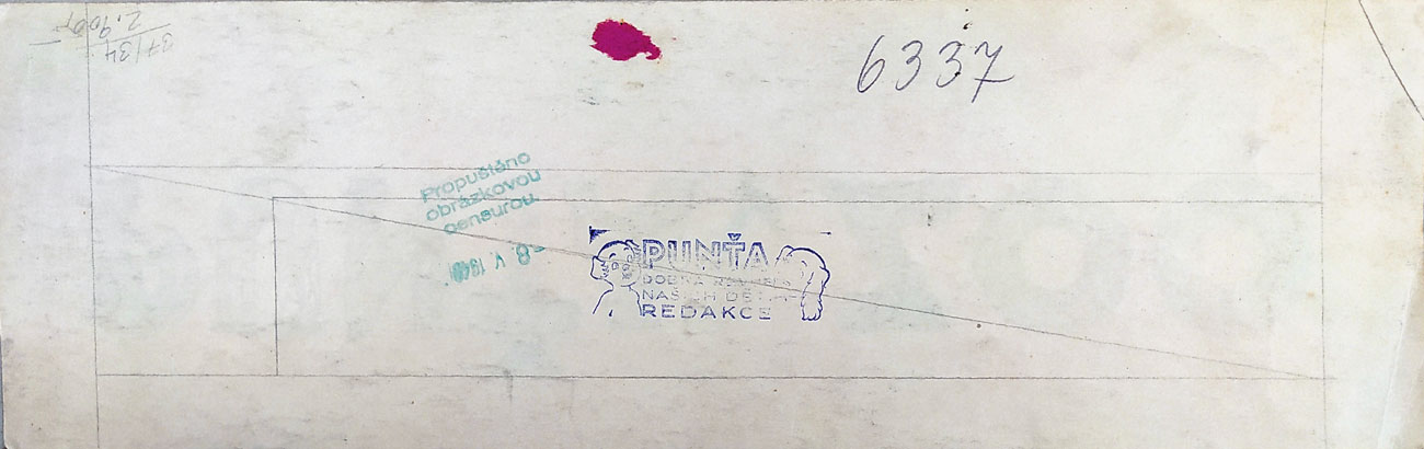 Klapač René – Punťa v ZOO, kresba tuší, kolorovaná temperou, 1940