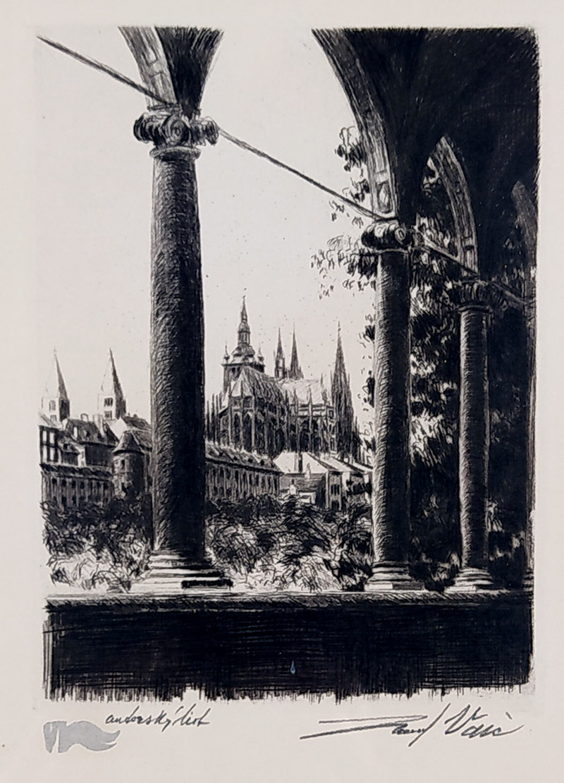 Vaic Josef – Praha, Pražský hrad, původní lept, ca 1930