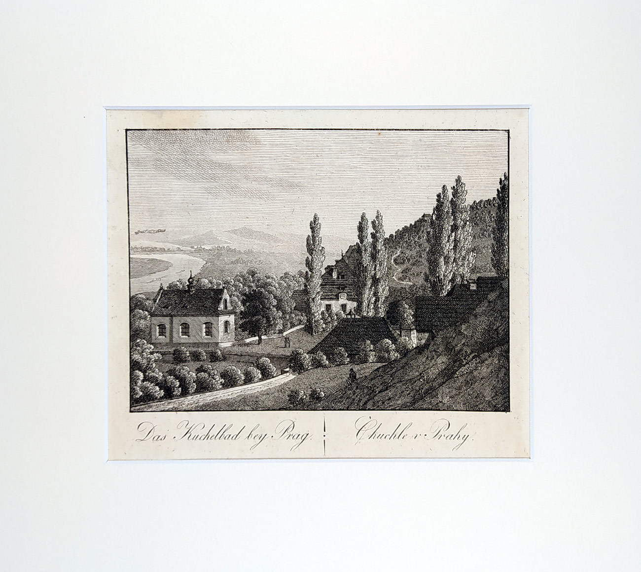 Praha – Malá Chuchle, Hyllos, původní mědiryt, ca 1820
