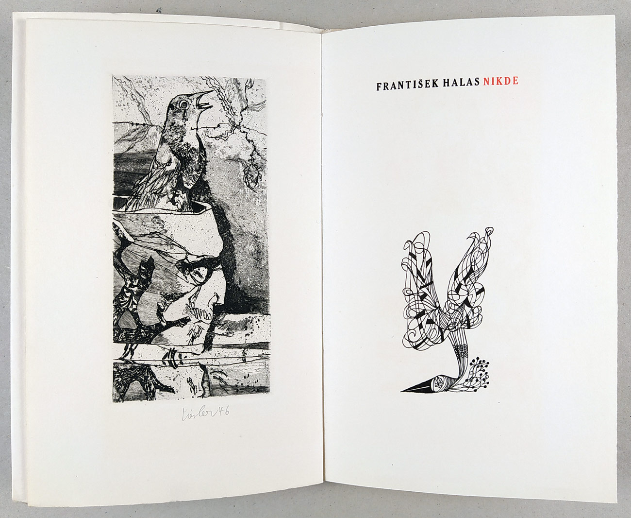 Halas František – Nikde, ilustrace: Josef Liesler, 1946