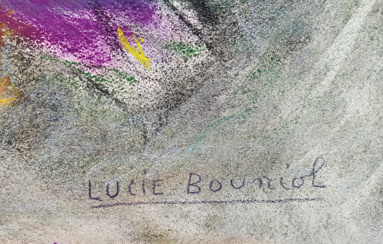 Bouniol Lucie – Bouquet, Kytice, kresba suchým pastelem, nedatováno