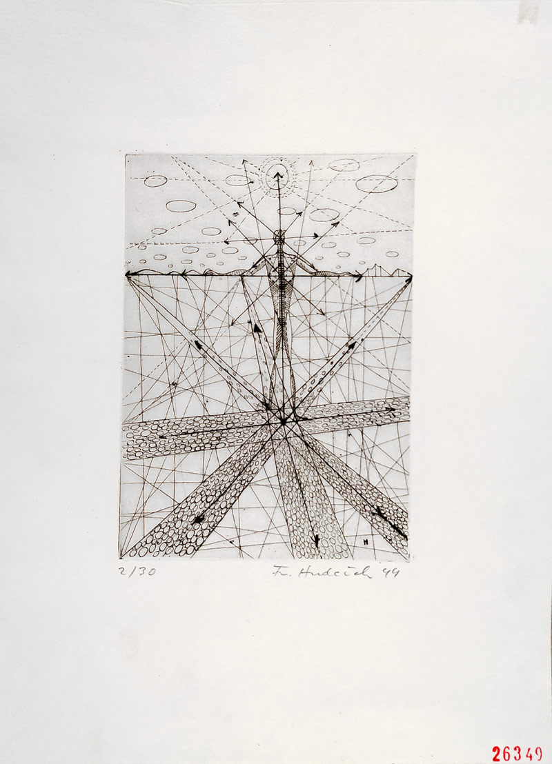 Hudeček František – Křižovatky, suchá jehla, 1944