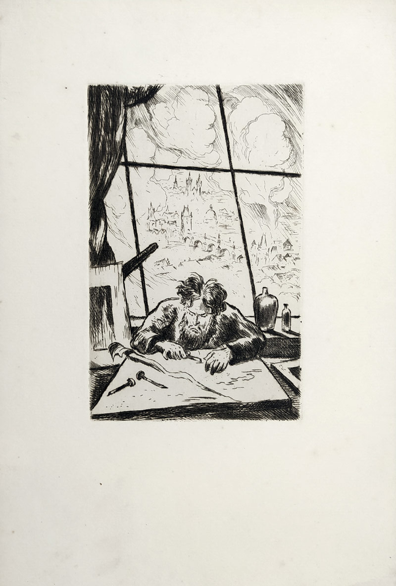 Konůpek Jan – Labyrint světa, původní lept, 1926