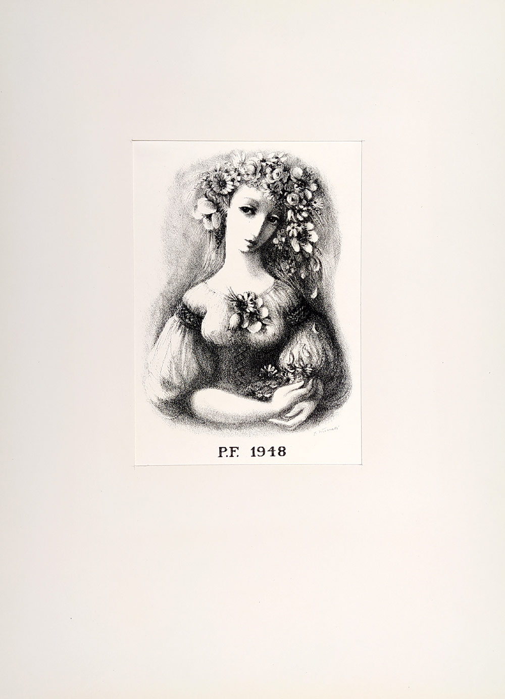 Jiřincová Ludmila – P. F. 1948, původní litografie, 1947