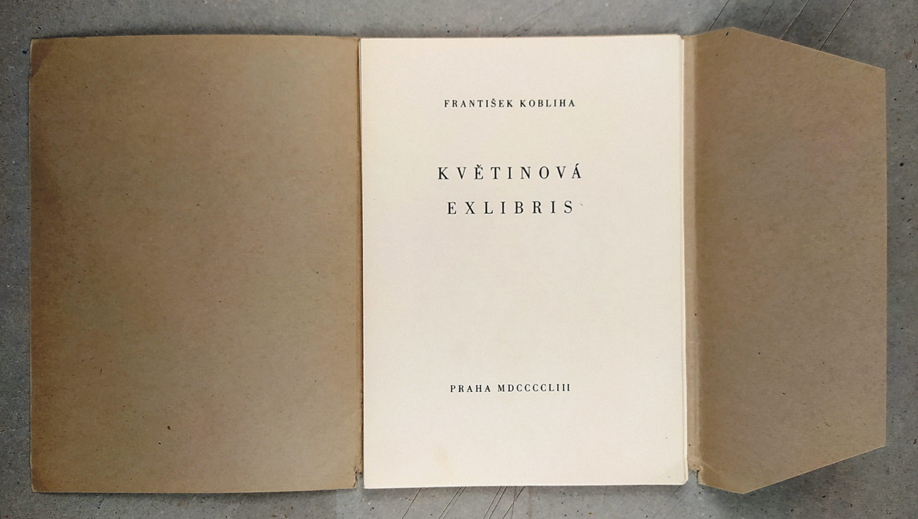 Kobliha František – Květinová Ex libris, 15 grafik, autorský tisk, Praha, 1953