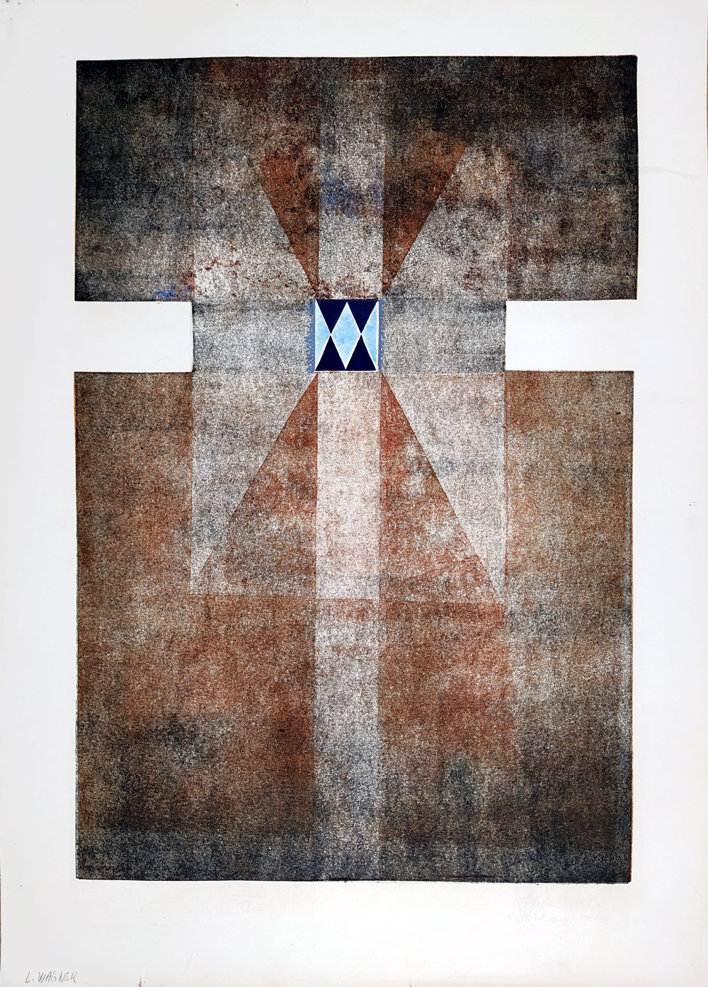 Wagner Libor – Svědomí ticha, původní barevná litografie, 1972