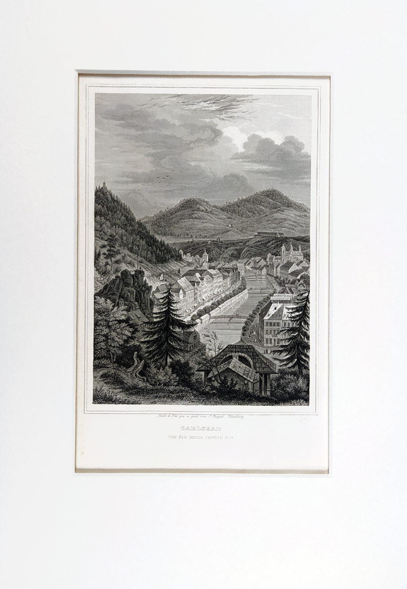 Karlovy Vary – Poppel Johann, původní oceloryt, ca 1845
