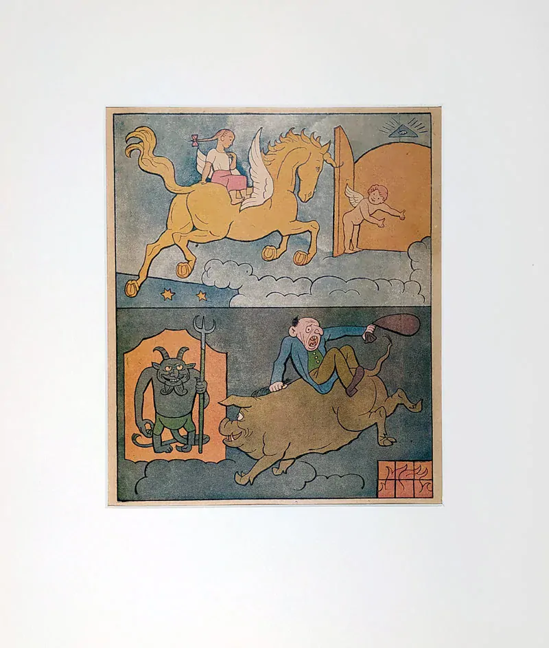 Lada Josef – knižní ilustrace, barevná zinkografie, 1. vydání, 1920