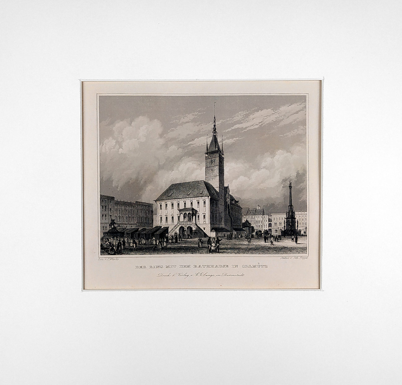 Olomouc – Carl Würbs, Poppel Johann, původní oceloryt, 1845
