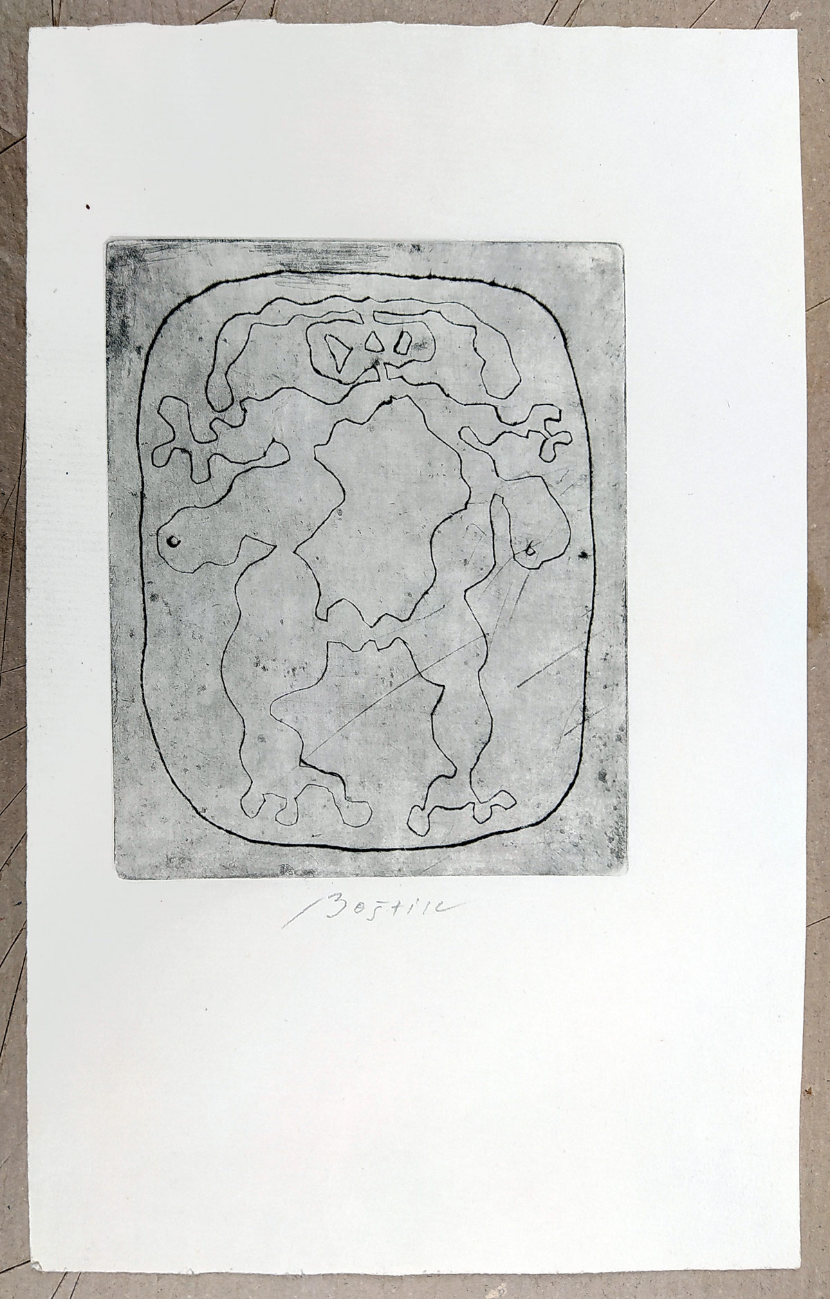 Boštík Václav – Bez názvu, velmi vzácné, suchá jehla, 50. léta, nedatováno