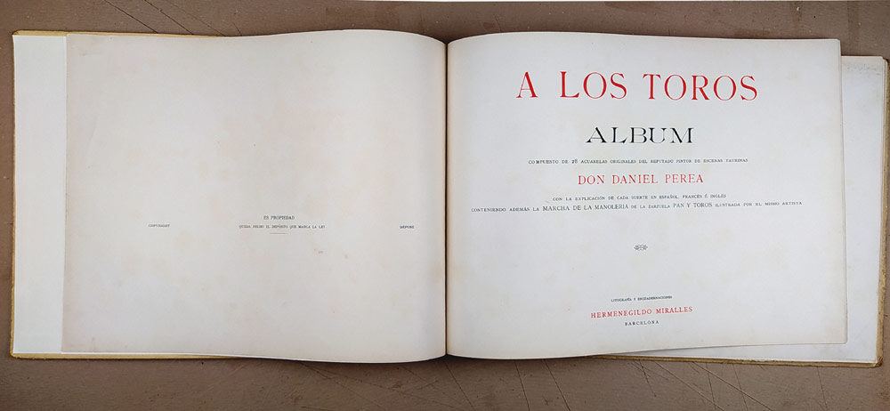 Perea Don Daniel – Á Los Toros, 28 původních kolorovaných litografií, před rokem 1900