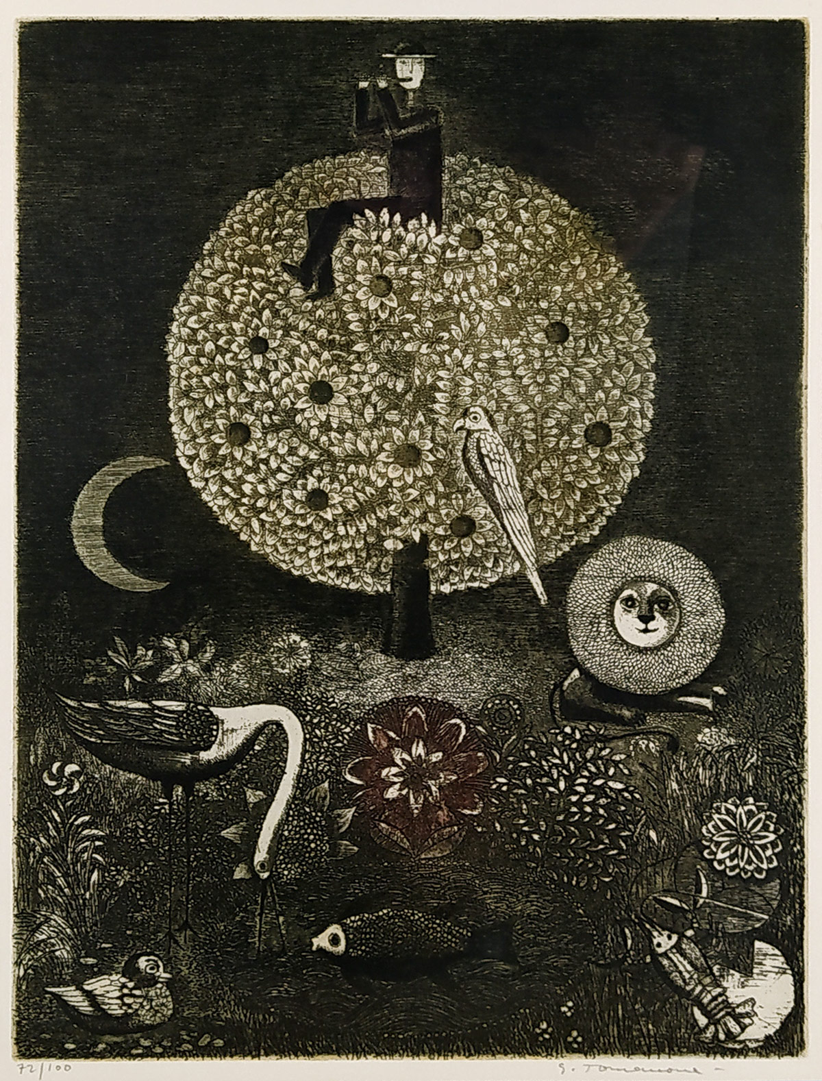 Tomanová Emilie – Večerní píseň, lept a suchá jehla, ca 1990