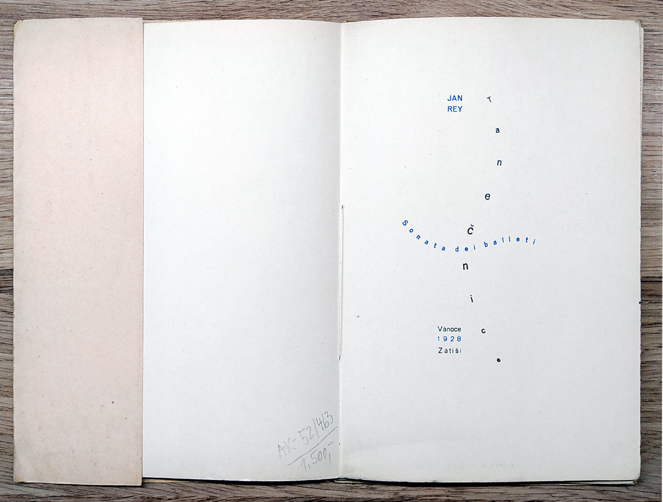 Rey Jan – Tanečnice. Sonata dei balleti, podpis František Muzika a B. M. Klika, 1928