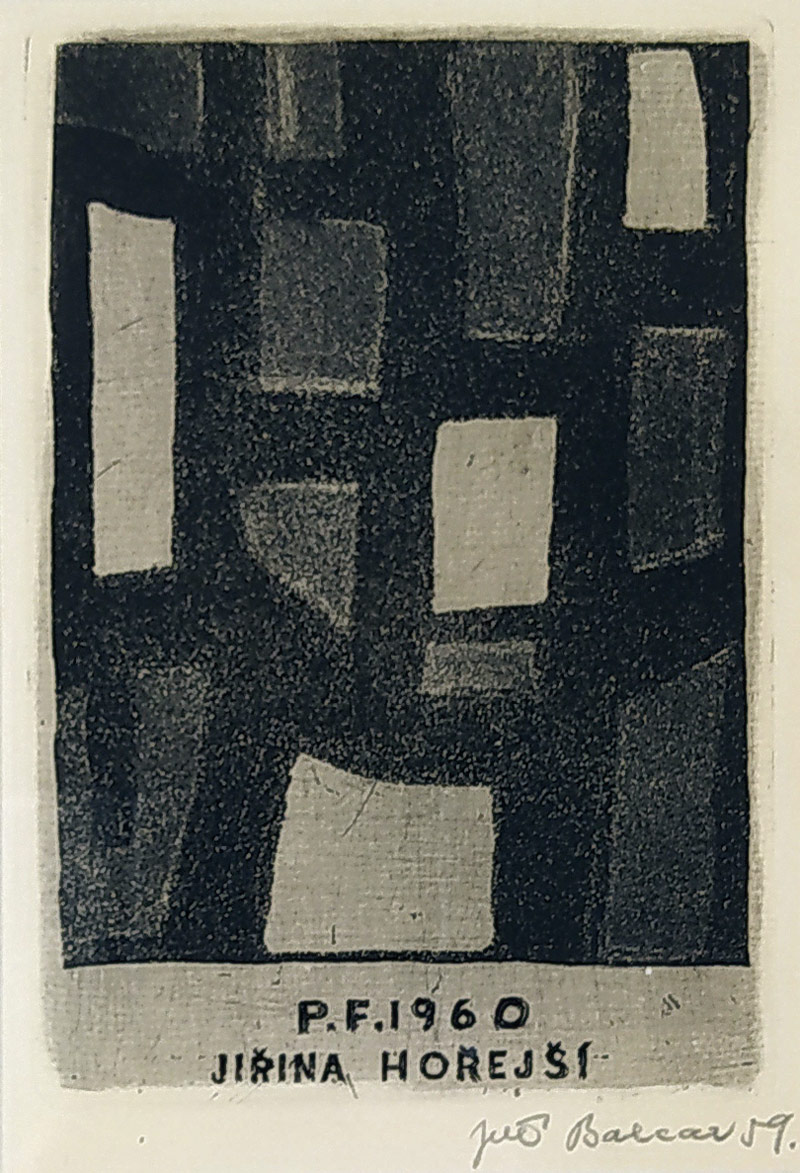 Balcar Jiří – P. F. 1960 Jiřina Hořejší, akvatinta a lept, 1959