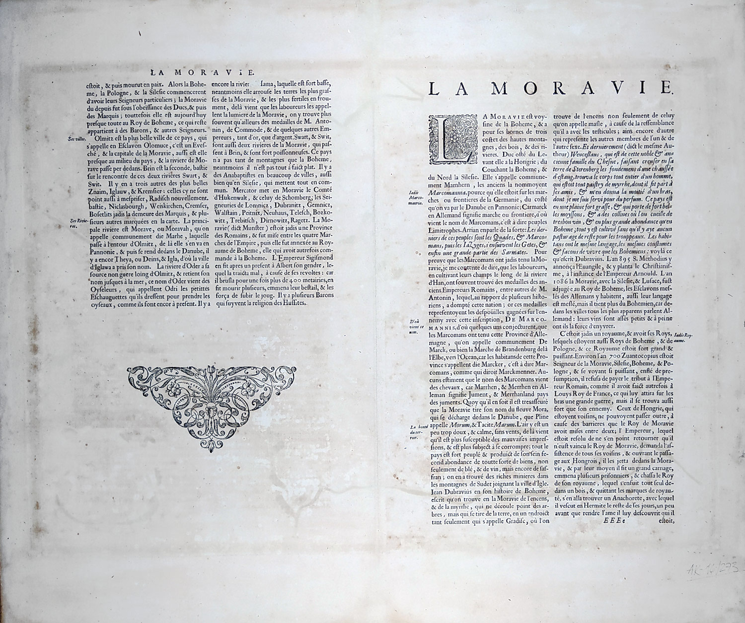 Morava – Komenského mapa Moravy, Johannes Janssonius, staře kolorovaný původní mědiryt, 1645