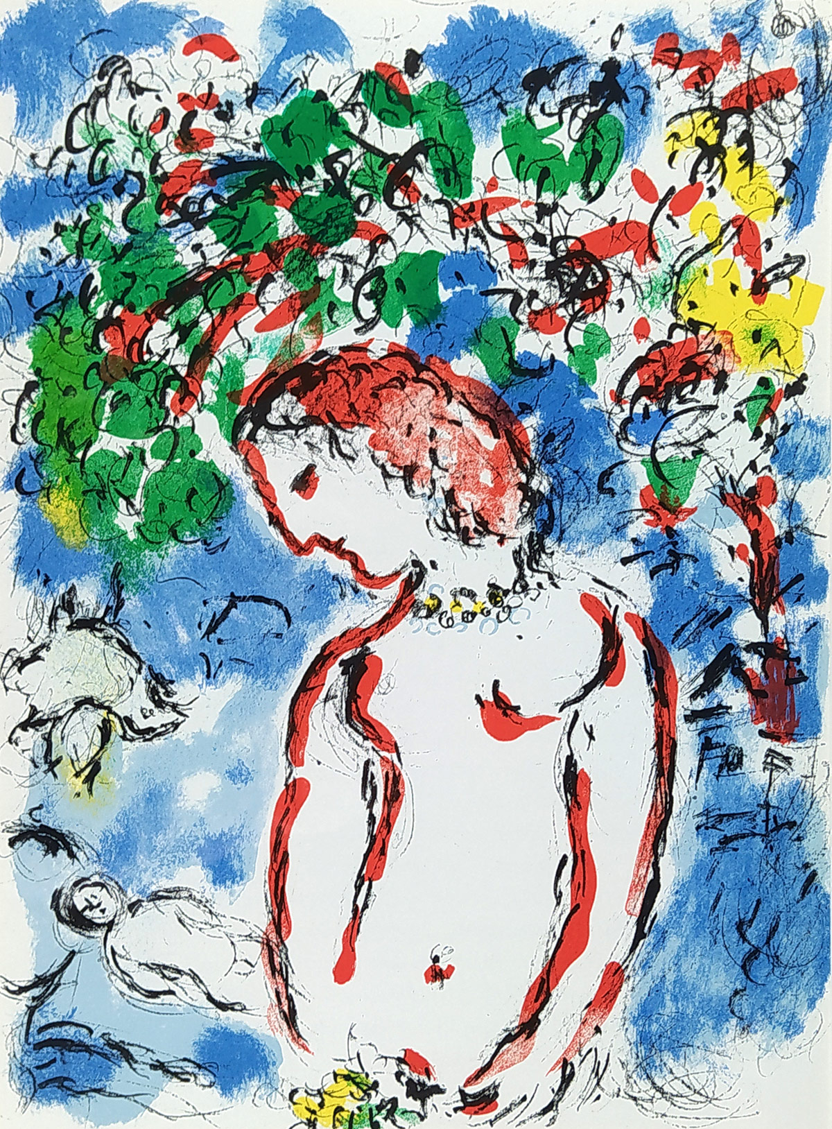 Chagall Marc – Spring day, Jarní den, původní barevná litografie, 1972