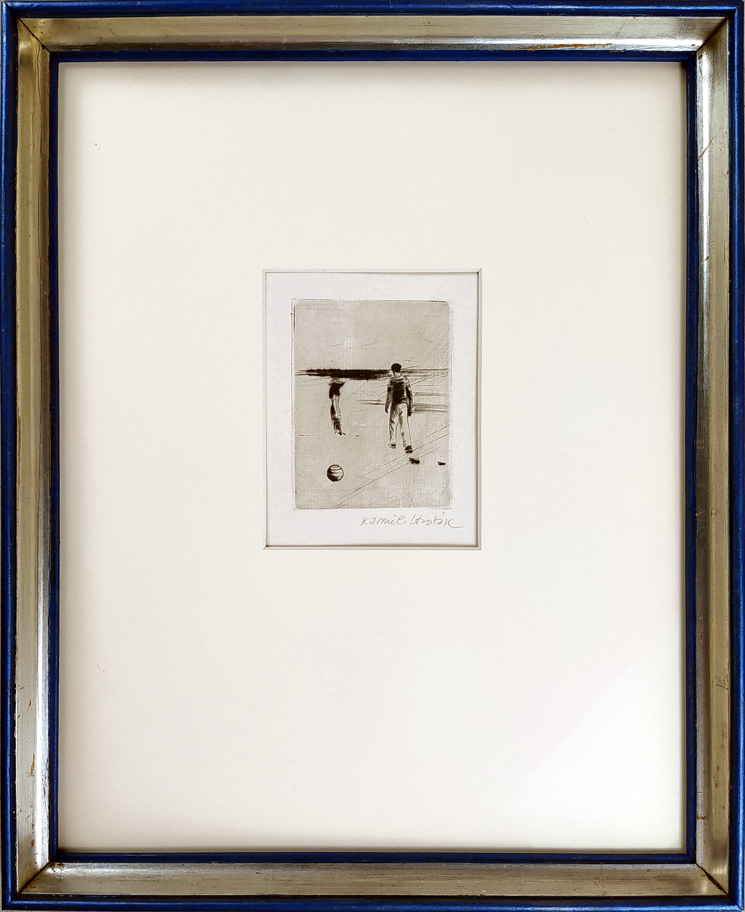 Lhoták Kamil – Na břehu moře, původní suchá jehla, 1950