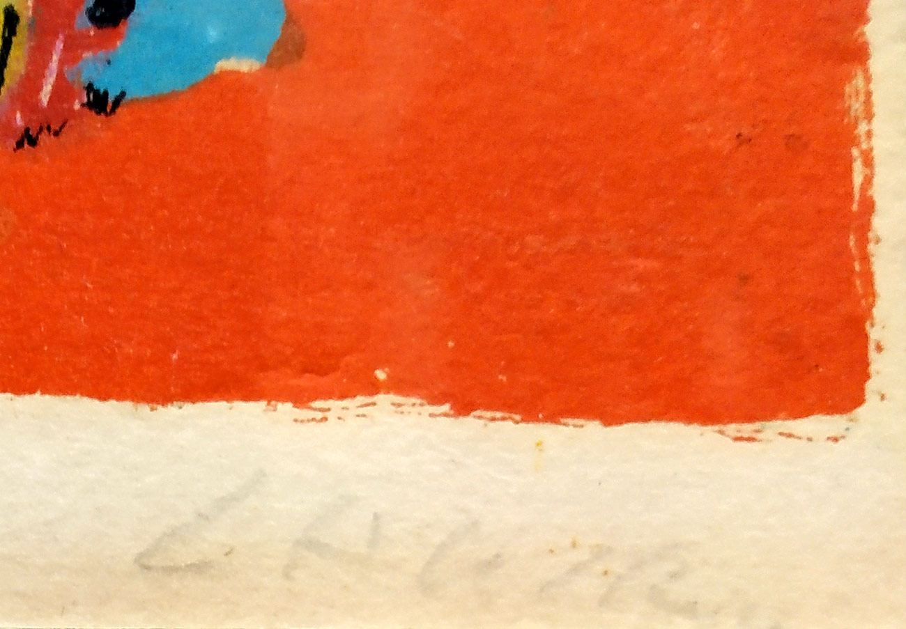 Lanskoy André – Bez názvu, barevná litografie, E. A. autorský tisk, 70. léta