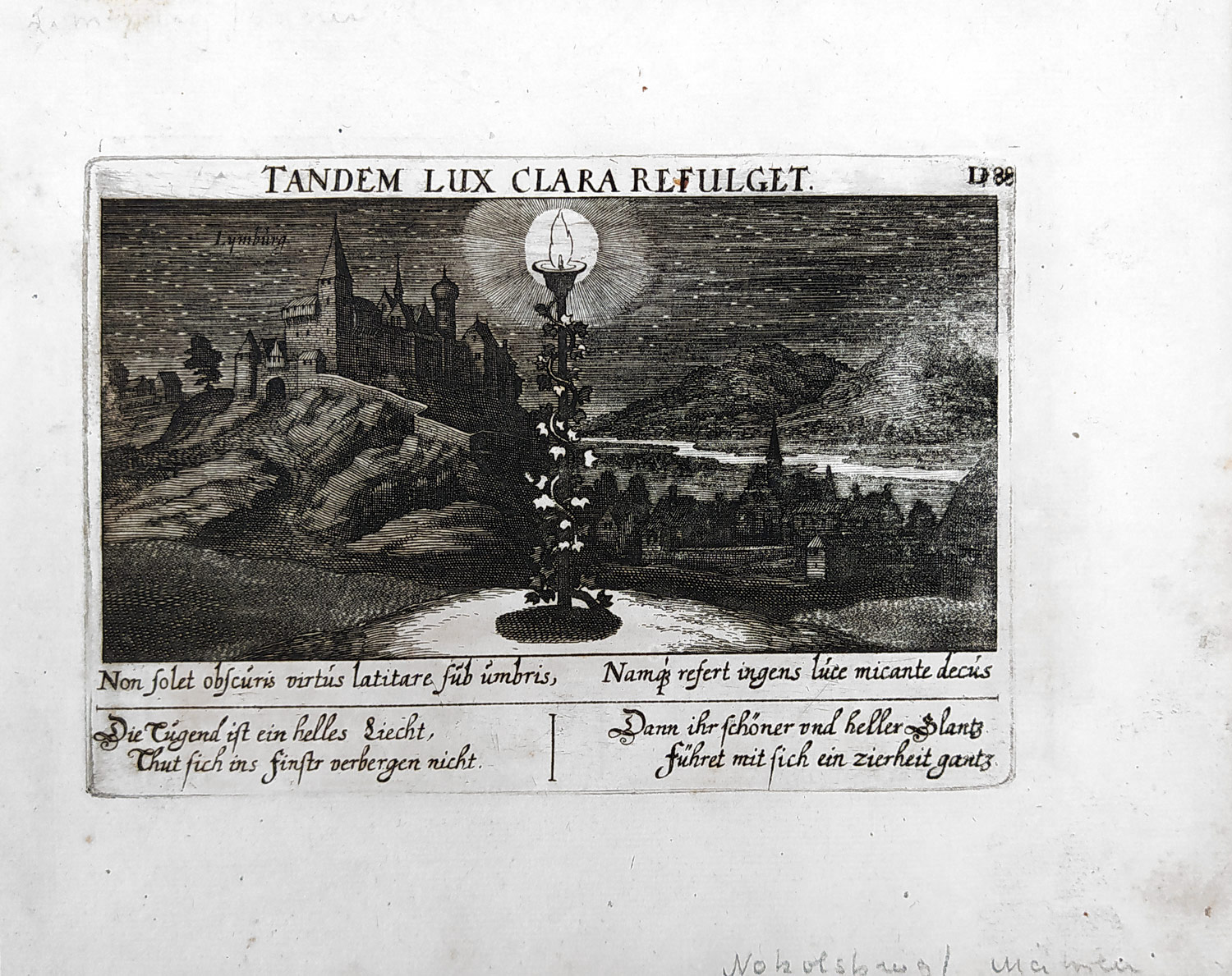 Mikulov – Meissner Daniel, původní mědiryt, veduta, 1678