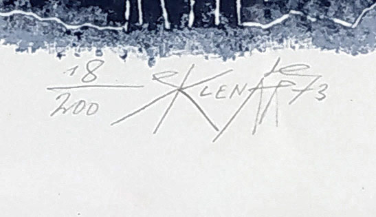 Sklenář Zdeněk – Květnová noc, Listy z Pontu II, původní barevná litografie, ex. č. 18/200, 1973