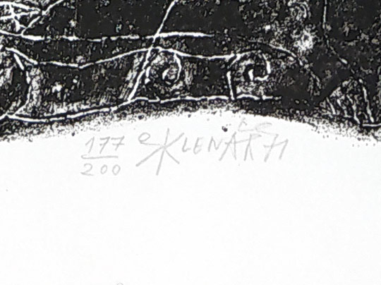 Sklenář Zdeněk – K poctě A. Senefeldera, původní litografie, ex. č. 177/200, 1971