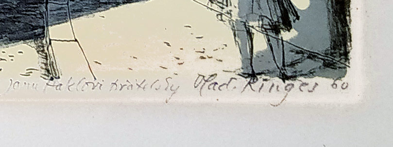 Ringes Vladimír – Praha, Hradčany, barevná litografie, 1960