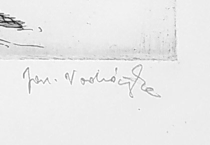 Vodrážka Jaroslav – Zimní krajina, původní lept, ca 1920