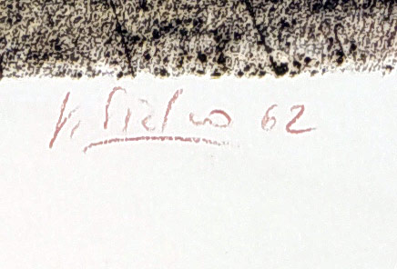 Sivko Václav – Zkušebna, původní barevná litografie, 1962