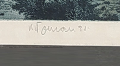 Toman Karel – Břízy, barevný lept, 1931