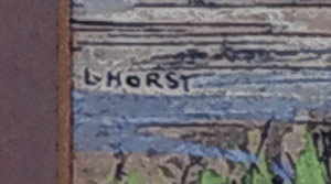 Horst Leo – Krajina, kvašem kolorovaný lept a suchá jehla, ca 1930