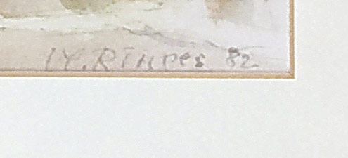 Ringes Vladimír – Praha, Malostranské mostecké věže, akvarelem kolorovaná kresba, 1982