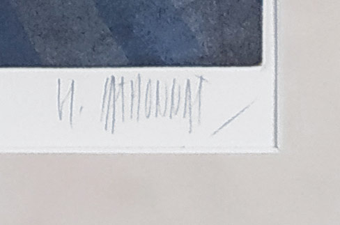 Mathonnat Michel – Dívka v okně, velkofomátová grafika, lept a mezzotinta, ca 70. léta