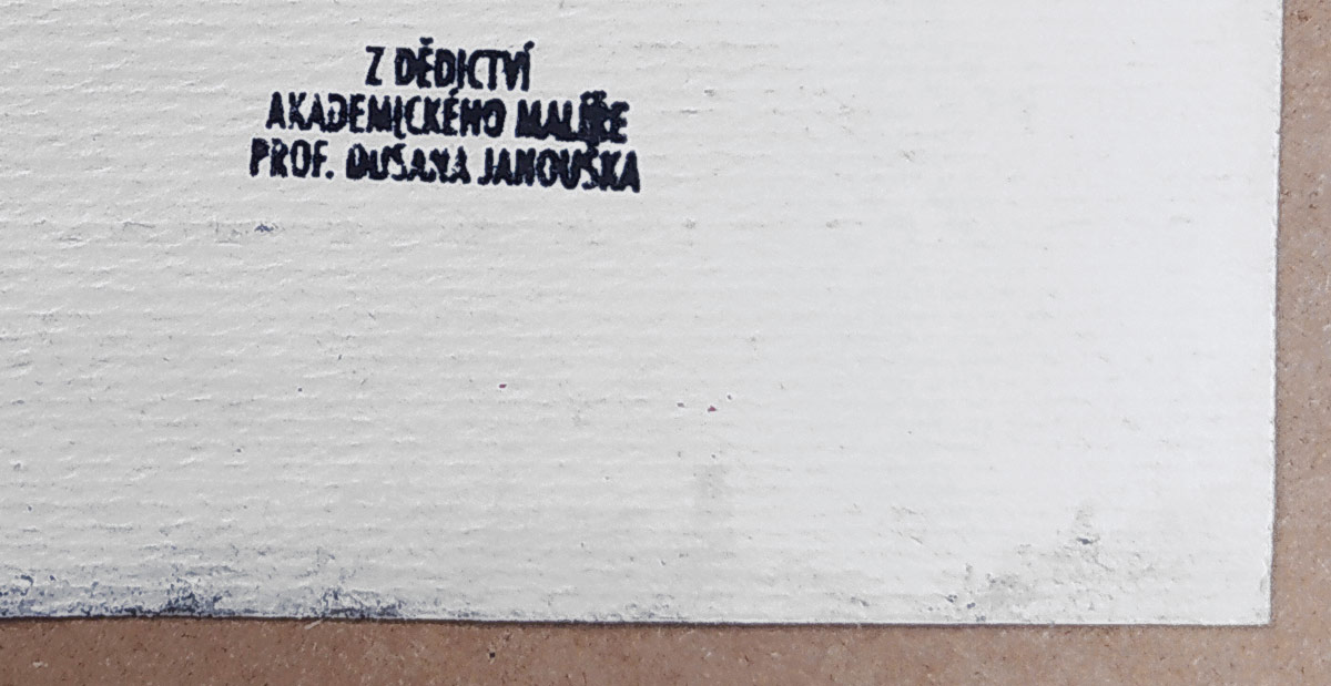 Janoušek Dušan – Město, abstraktní malba tuší, nedatováno
