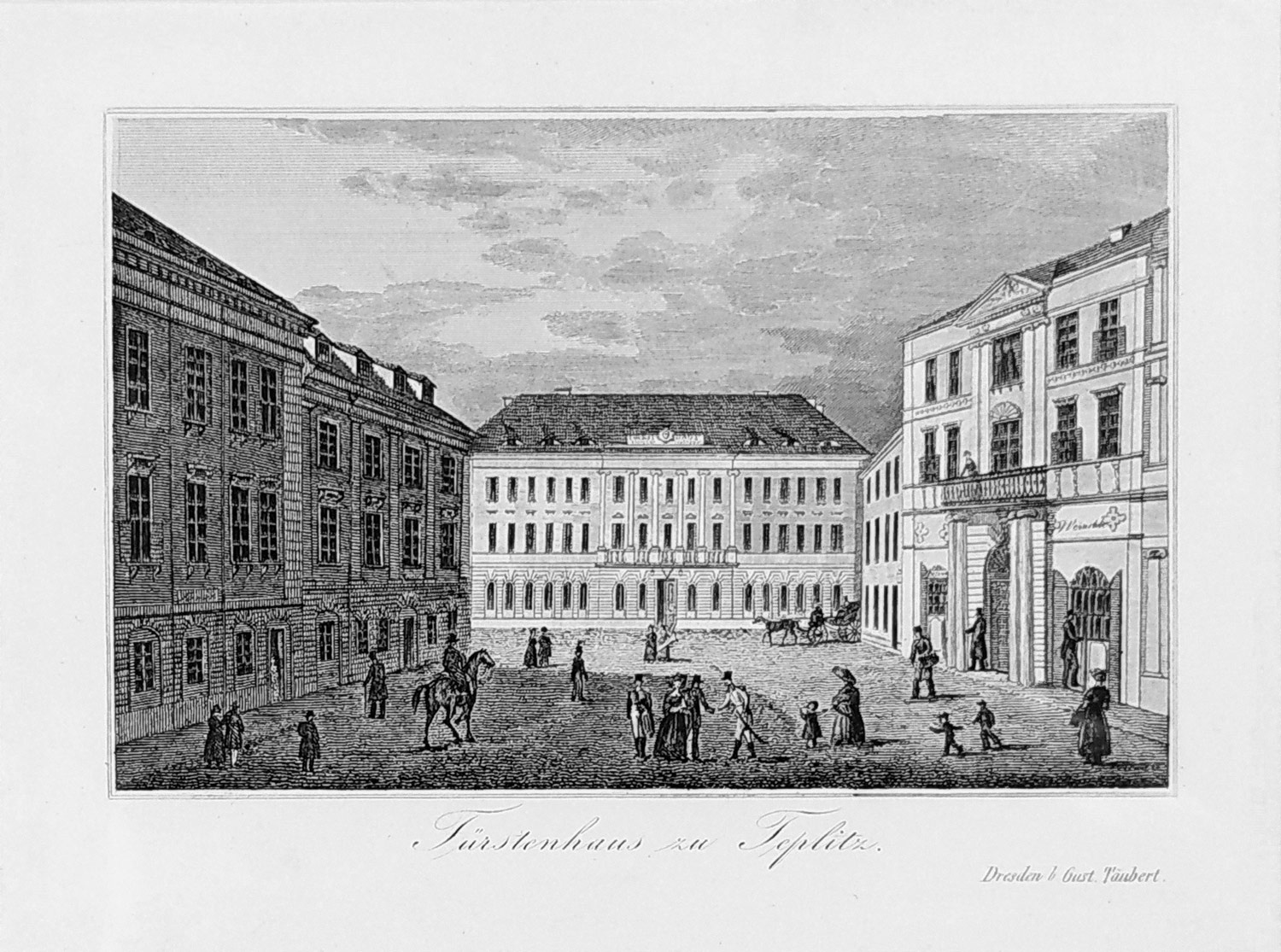 Teplice – G. Taubert, původní oceloryt, ca 1840