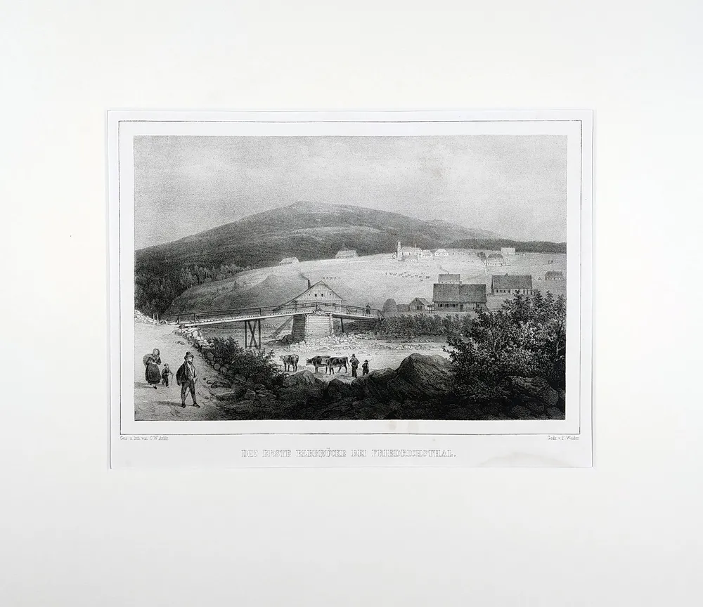 Bedřichov – Liberecký kraj, Arldt C. W., Semmler C. G., původní litografie, 1845