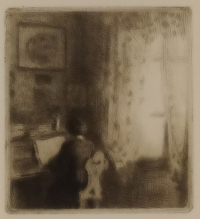 Švabinský Max – U klavíru, původní lept na prodej, 1907, grafický list