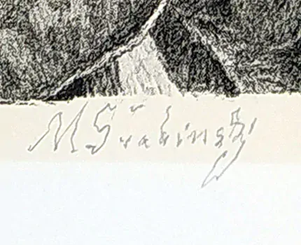 Švabinský Max – Petúnie, původní litografie se žlutým podtiskem, 1954