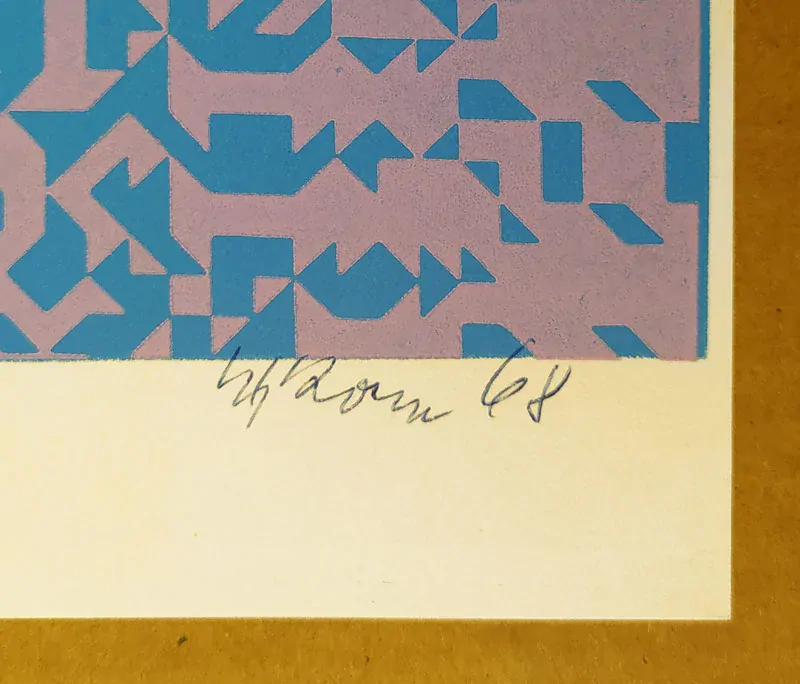 Sýkora Zdeněk – Barevná struktura, signovaná serigrafie č. 87/100, 1968