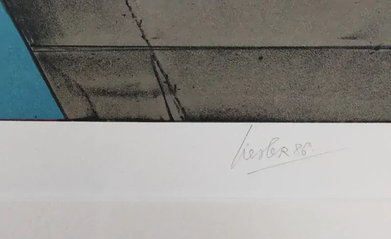 Liesler Josef – Pocta Salvadoru Dalímu, velkoformátová barevná litografie, 1986