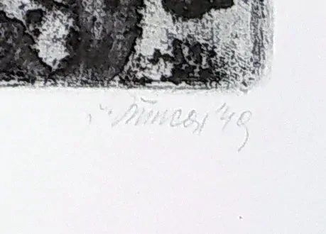 Jiřincová Ludmila – Dívka, původní akvatinta, číslováno 8/12, 1949