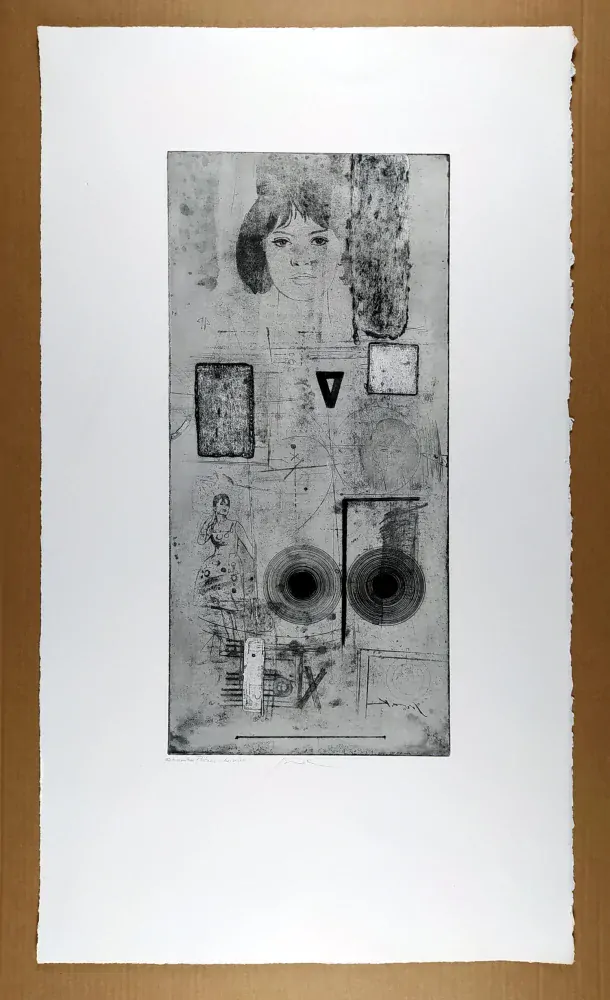 Sovák Pravoslav – Besuch I, původní lept a vernis mou, 1966