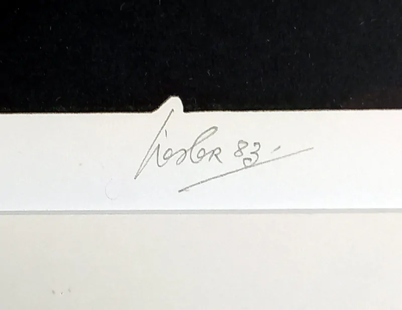 Liesler Josef – Akt v ateliéru, rozměrná barevná litografie, 1983