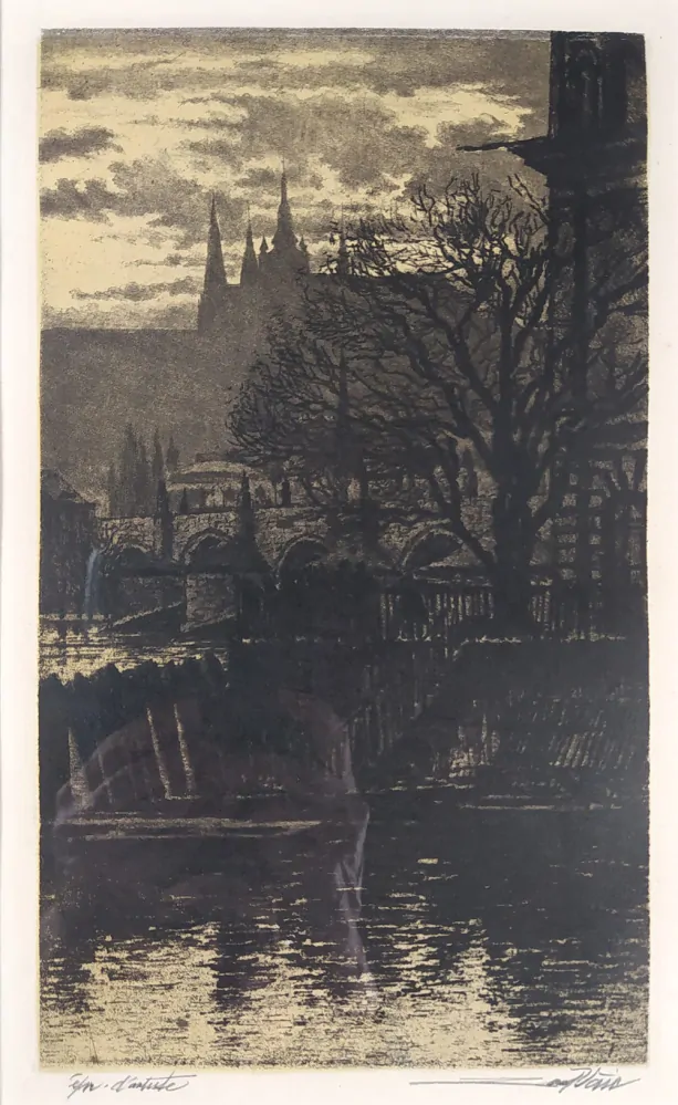 Vaic Josef – Praha za soumraku, původní lept, ca 30. léta