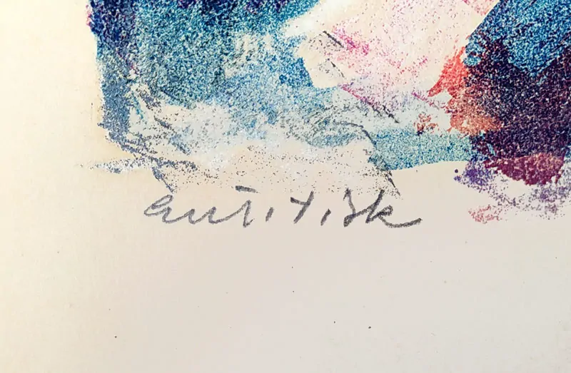 Bauch Jan – Kytice, rozměrná barevná litografie, autorský tisk, 1962