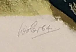 Liesler Josef – Znamení býka, velkoformátová barevná litografie, 1964