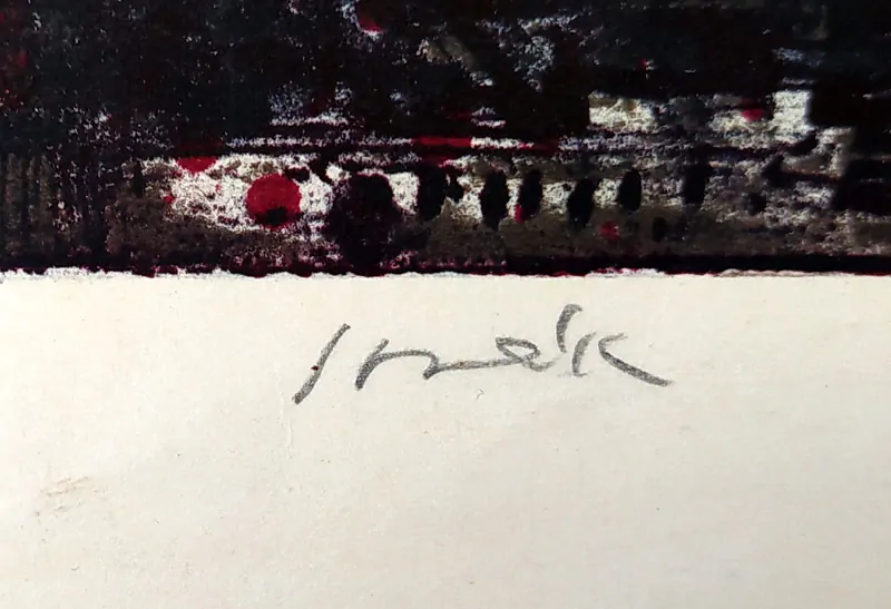 Sovák Pravoslav – Noční město, velkoformátová barevná litografie, ca 60. léta