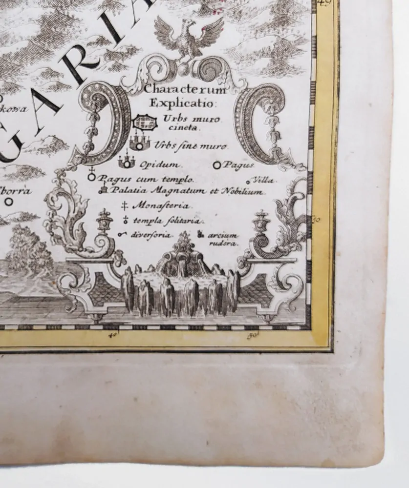 Přerovský kraj – jižní část, Johann Baptist Homann, původní mědiryt, ca 1720