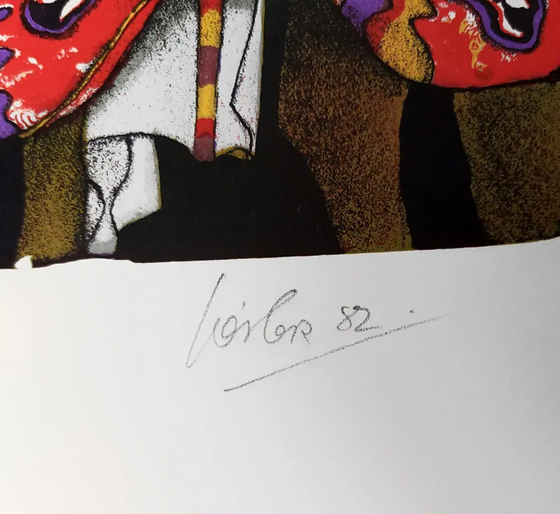 Liesler Josef – Strom života, velkoformátová barevná litografie, autorský tisk, 1982